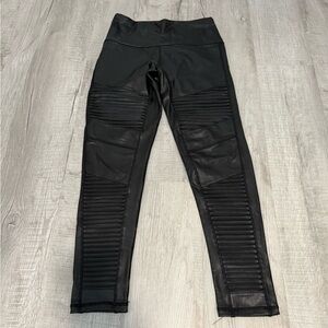 7 For All Mankind Black Leather Pants